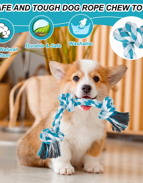 Load image into Gallery viewer, Vivifying 14 Inch Dog Rope Toys, Gift for Pets Dog Chew Toys Durable Braided Cotton Pet Chew Rope Toys 3 Knot Tough Rope Chew Toys for Small Dog Cat Puppy Teeth Cleaning Pink
