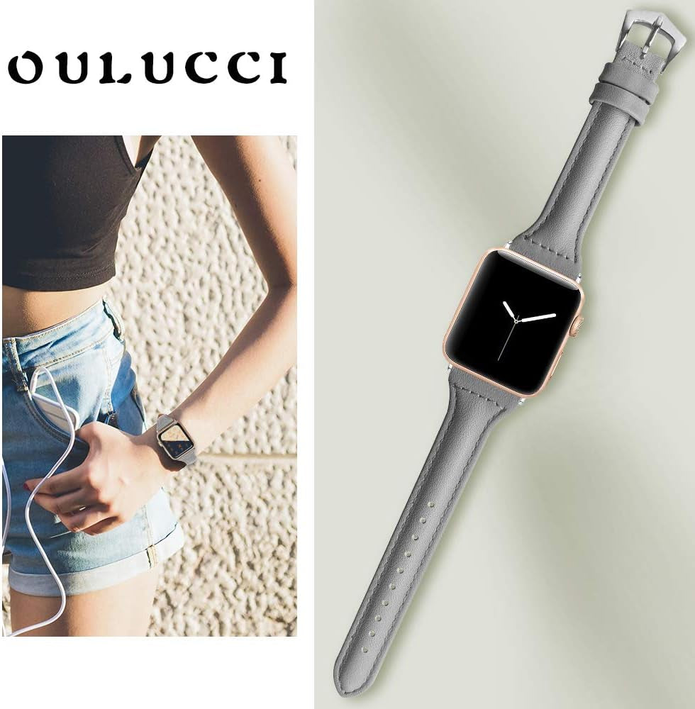 Compatible Apple Watch Band 42Mm 44Mm 45Mm, Top Grain Leather Band Replacement Strap for Iwatch Series 7, Series 6, SE, Series 5, Series 4,Series 3,Series 2,Series 1,Sport, Edition