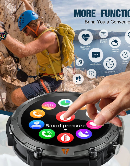 Load image into Gallery viewer, Smart Watch Bluetooth 1.45 Inch Black Rugged Case with Black Polyurethane Sport Band
