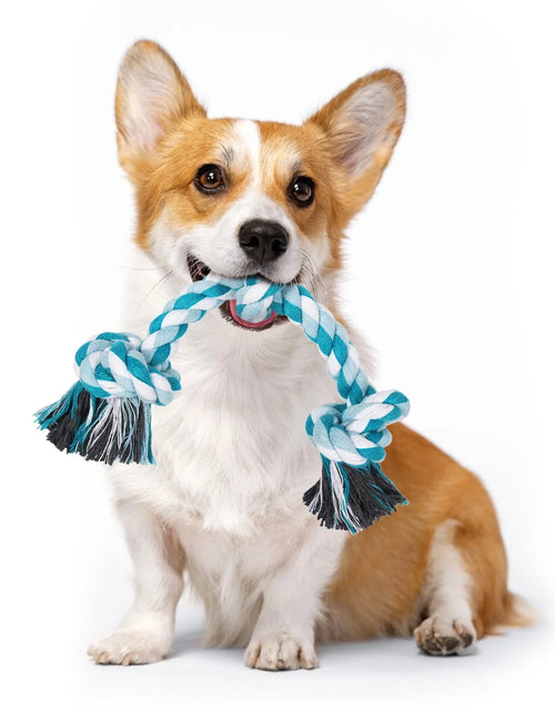 Load image into Gallery viewer, Vivifying 14 Inch Dog Rope Toys, Gift for Pets Dog Chew Toys Durable Braided Cotton Pet Chew Rope Toys 3 Knot Tough Rope Chew Toys for Small Dog Cat Puppy Teeth Cleaning Pink
