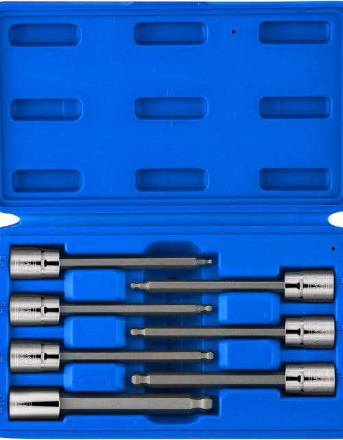Load image into Gallery viewer, 10243A 3/8-Inch-Drive Extra-Long Ball-End Hex-Bit Socket Set, Metric Sockets 3/8" or 3 to 10 Mm, S2 Steel, 7-Piece Set
